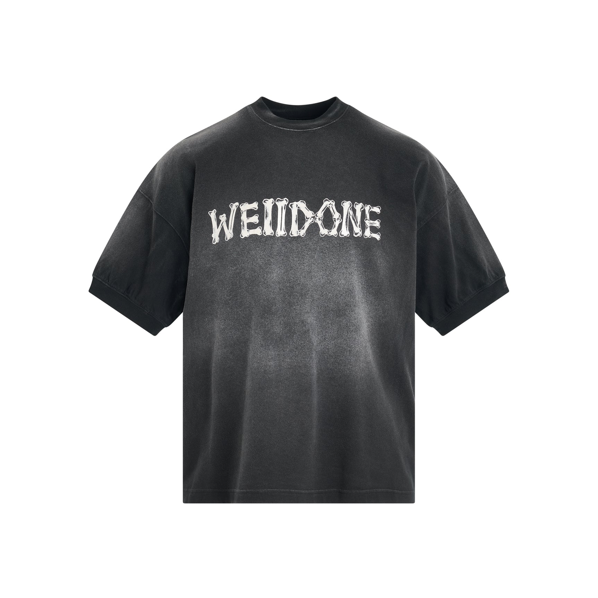 WE11DONE Washed Ribbed Tee Black (SS24)