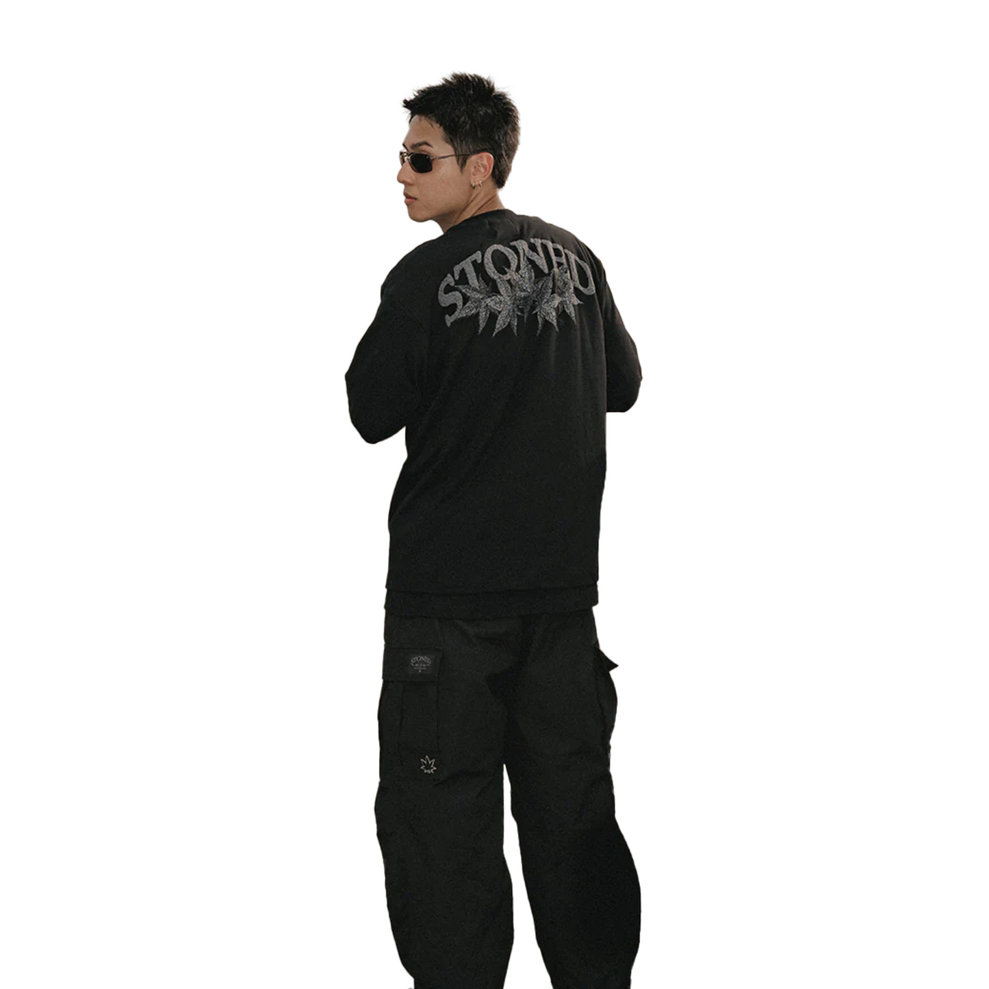 Stoned & Co ® Void : Wide Fit Cargo Pants Black (FW24)