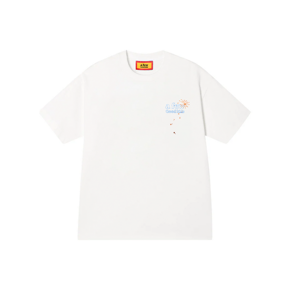 a few Good kids Dandelion Embroidery Short Sleeved Tee White (SS25)
