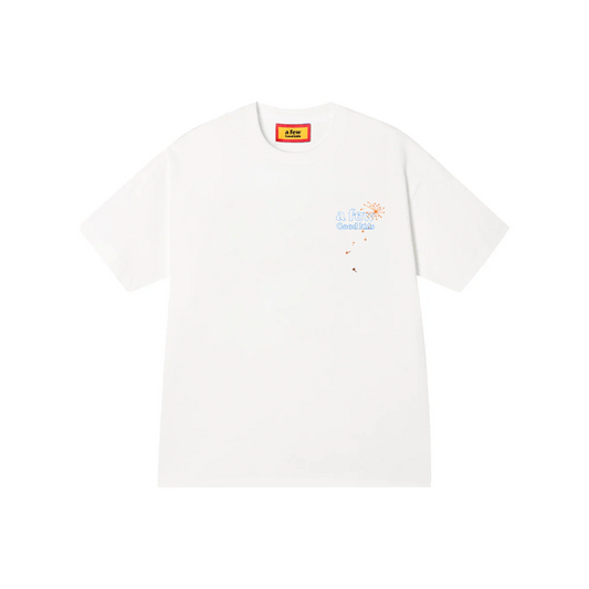 a few Good kids Dandelion Embroidery Short Sleeved Tee White (SS25)