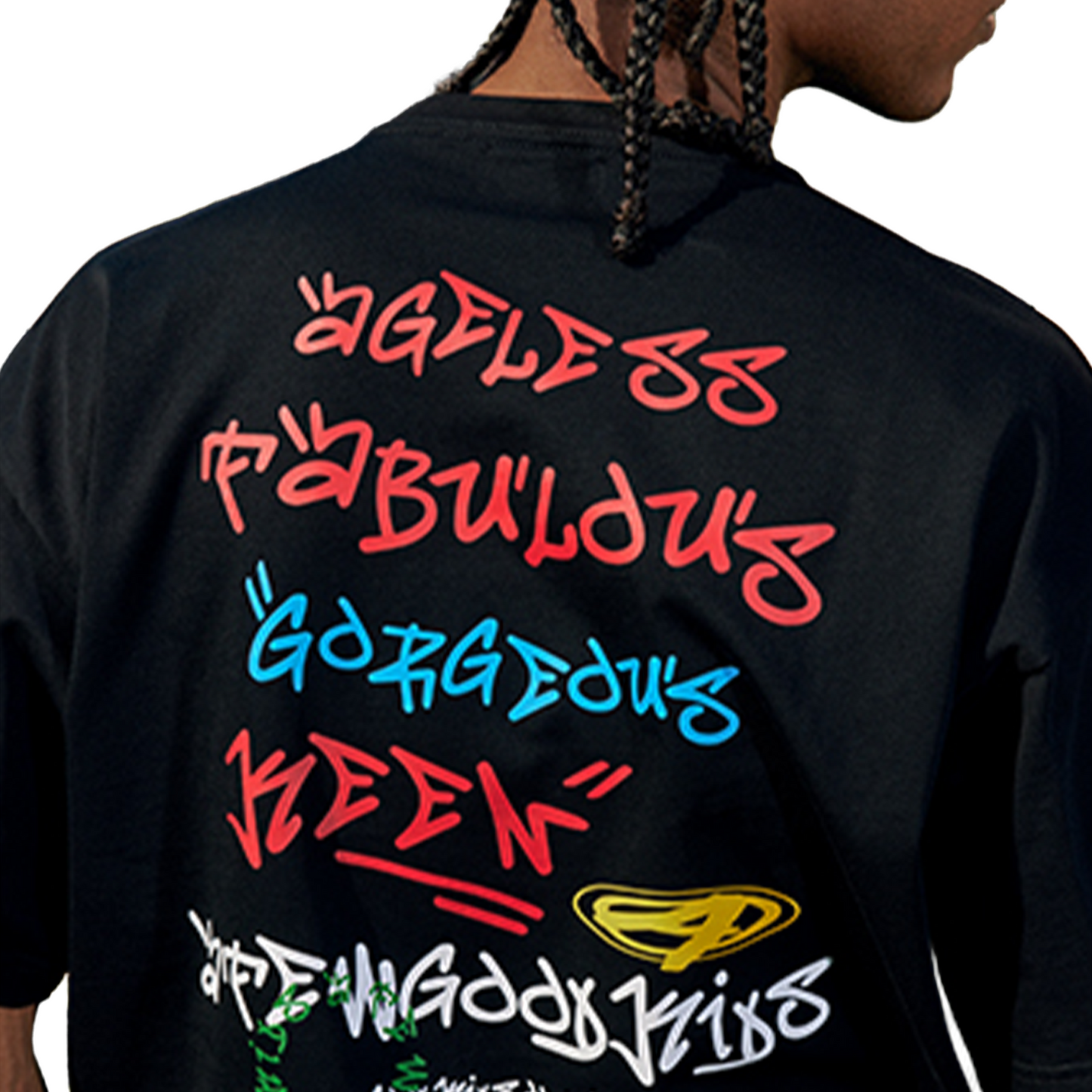 a few Good kids Handwritten Graffiti Tee Black (SS25)