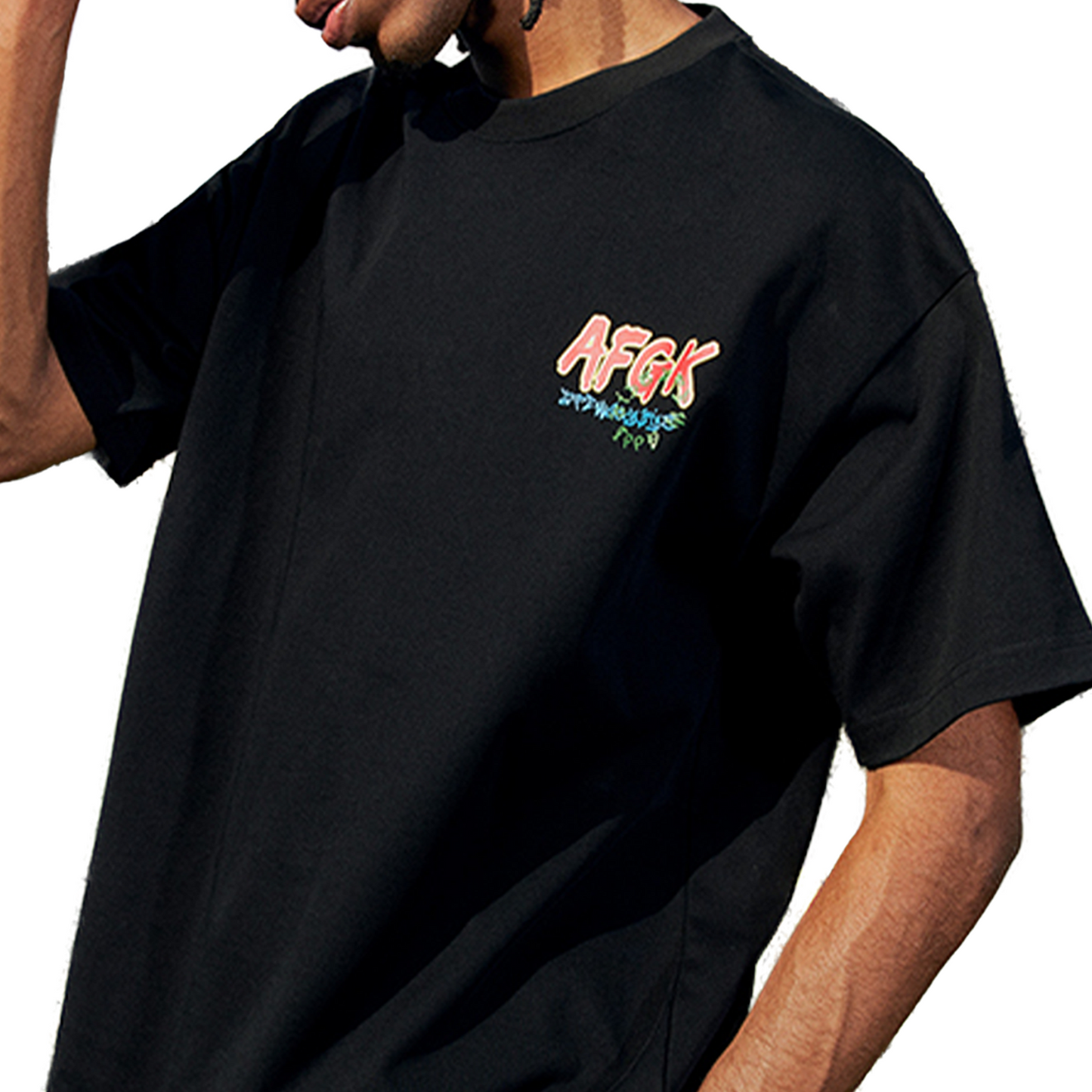 a few Good kids Handwritten Graffiti Tee Black (SS25)