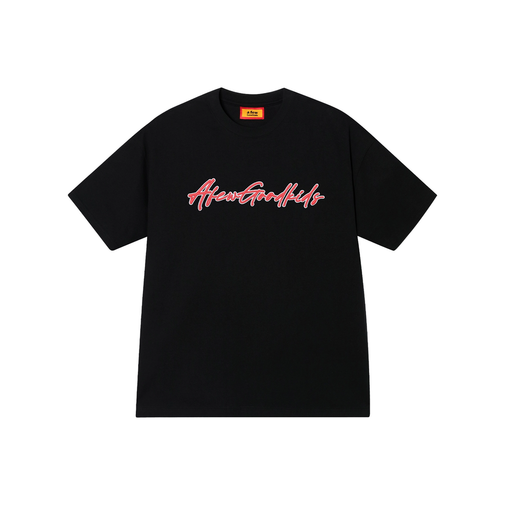 a few Good kids High Foam Embroidery Short Sleeved Tee Black (SS25)