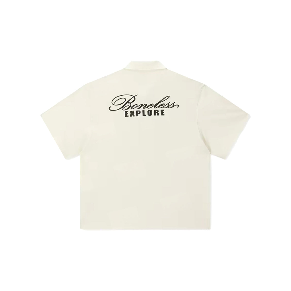 BONELESS Floral Logo Explore Print Shirt Beige (SS26)