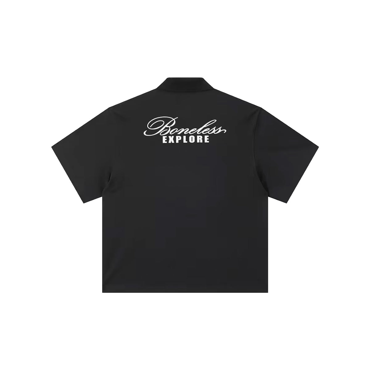 BONELESS Floral Logo Explore Print Shirt Black (SS26)