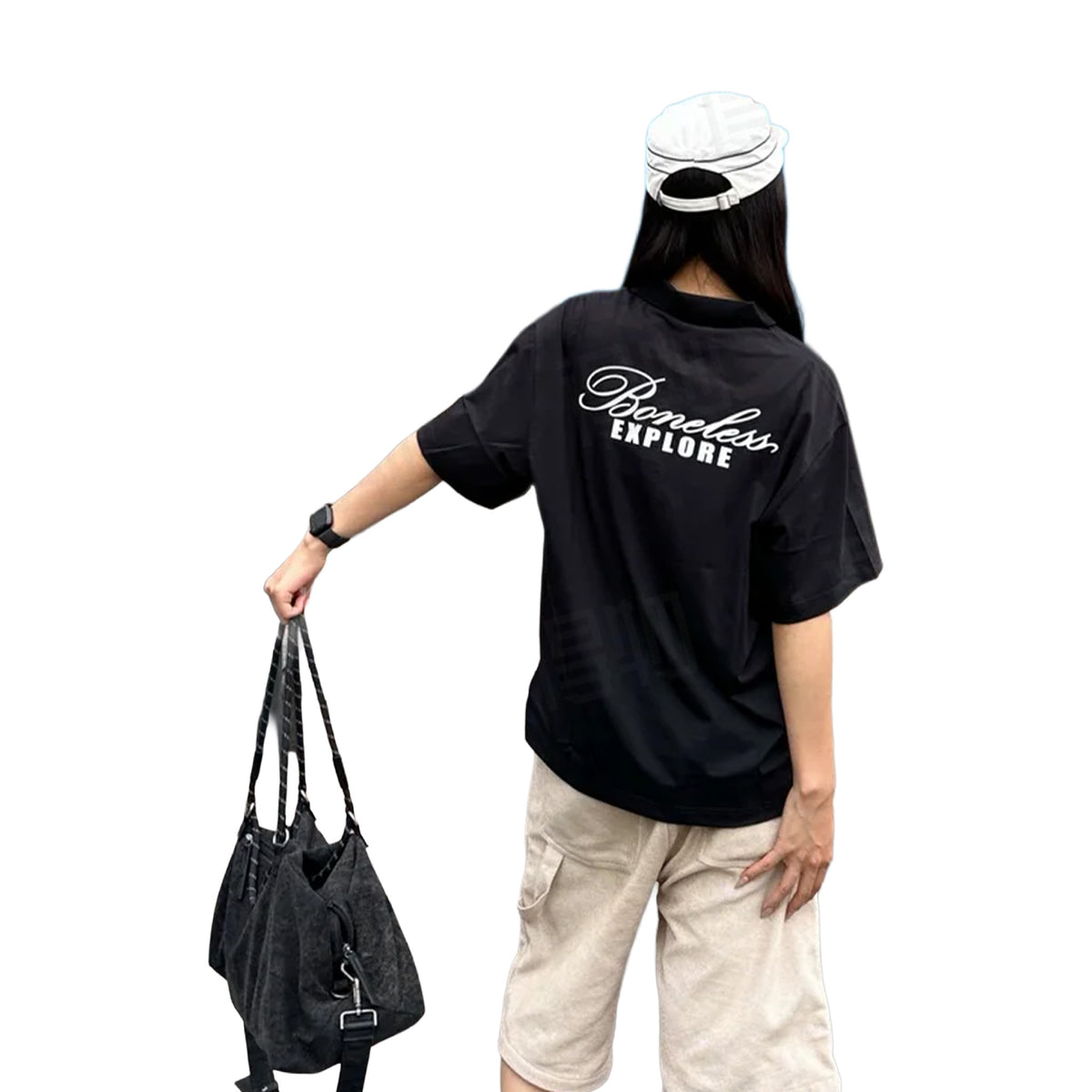 BONELESS Floral Logo Explore Print Shirt Black (SS26)