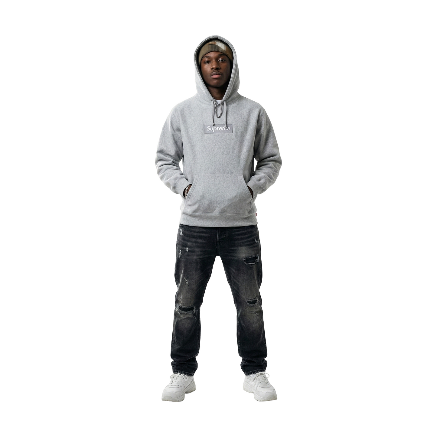 Supreme Box Logo Hoodie Heather Grey (FW24)