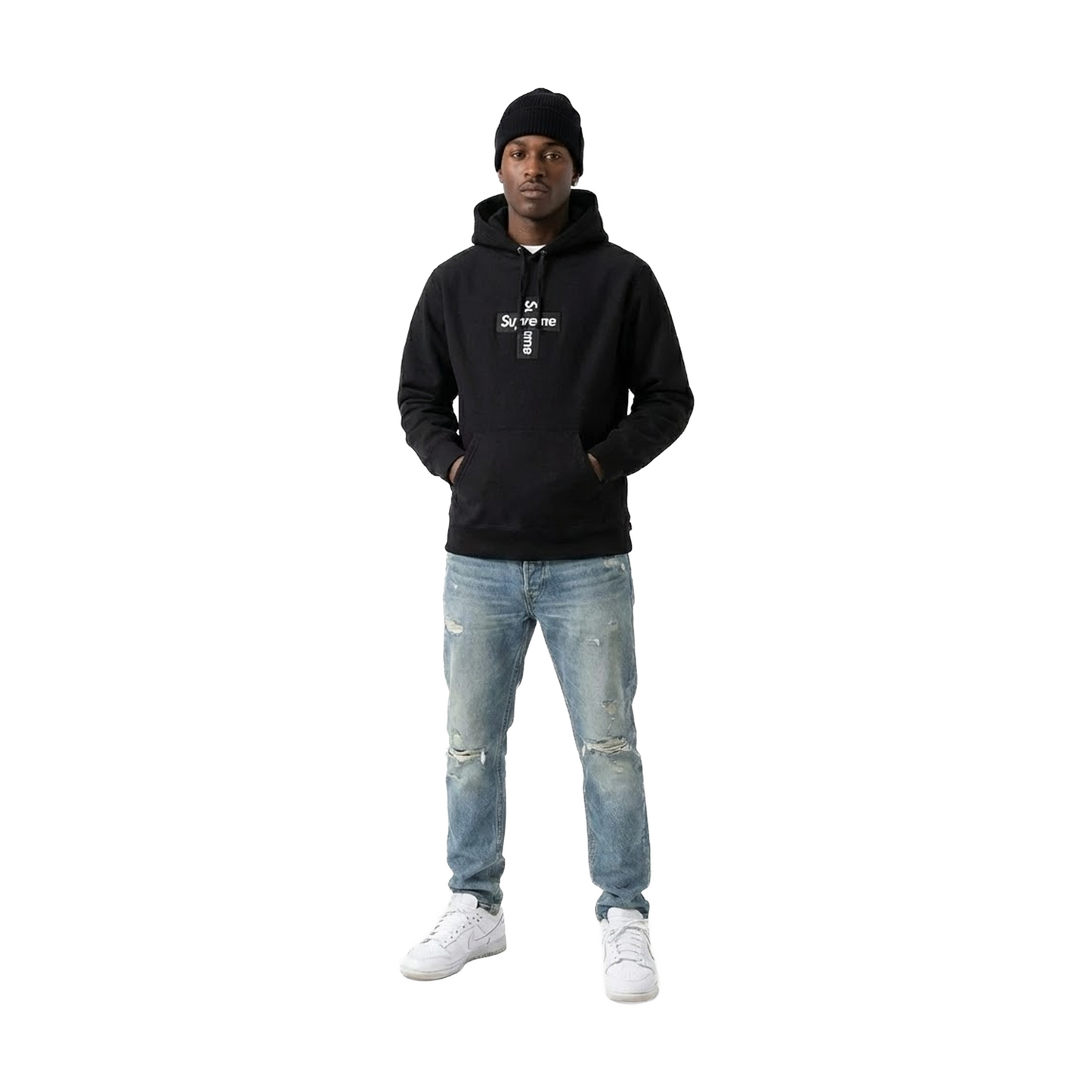 Supreme Cross Box Logo Hoodie Black (FW20)
