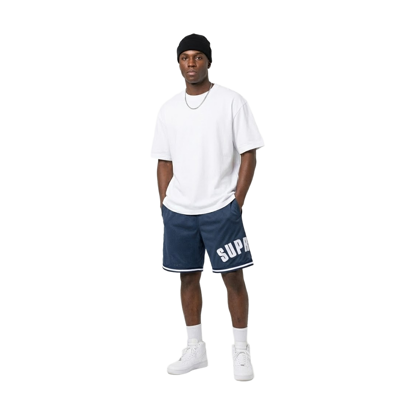 Supreme Ultrasuede Mesh Short Navy (SS24)