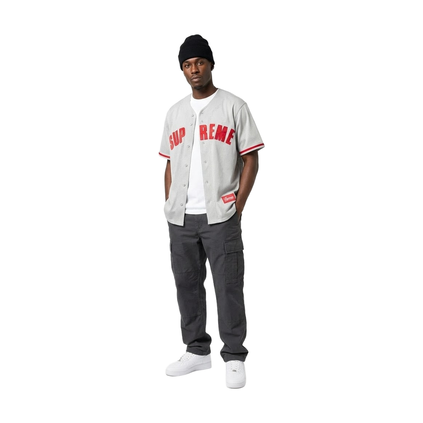 Supreme Ultrasuede Mesh Baseball Jersey Grey (SS24)