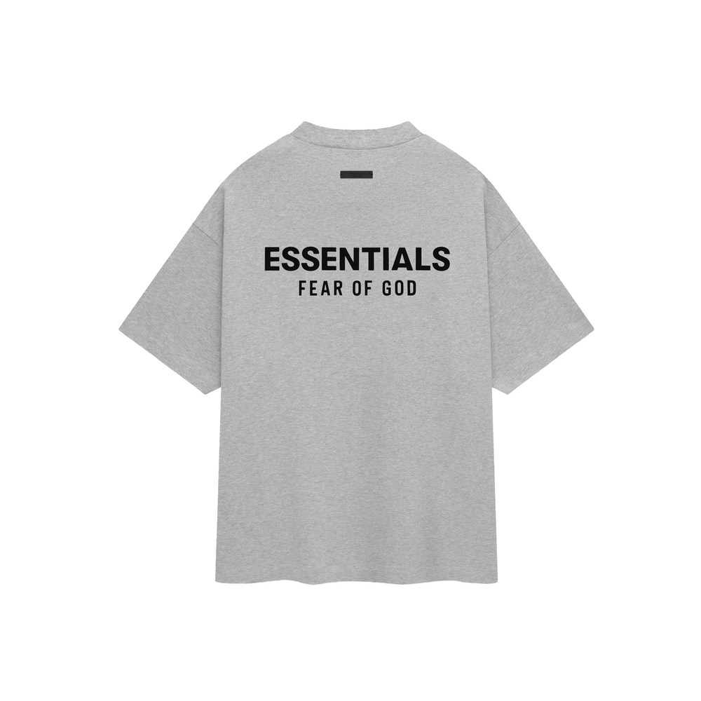 Fear of God Essentials Core Logo Jersey Crewneck Tee Light Heather Grey (FW24)