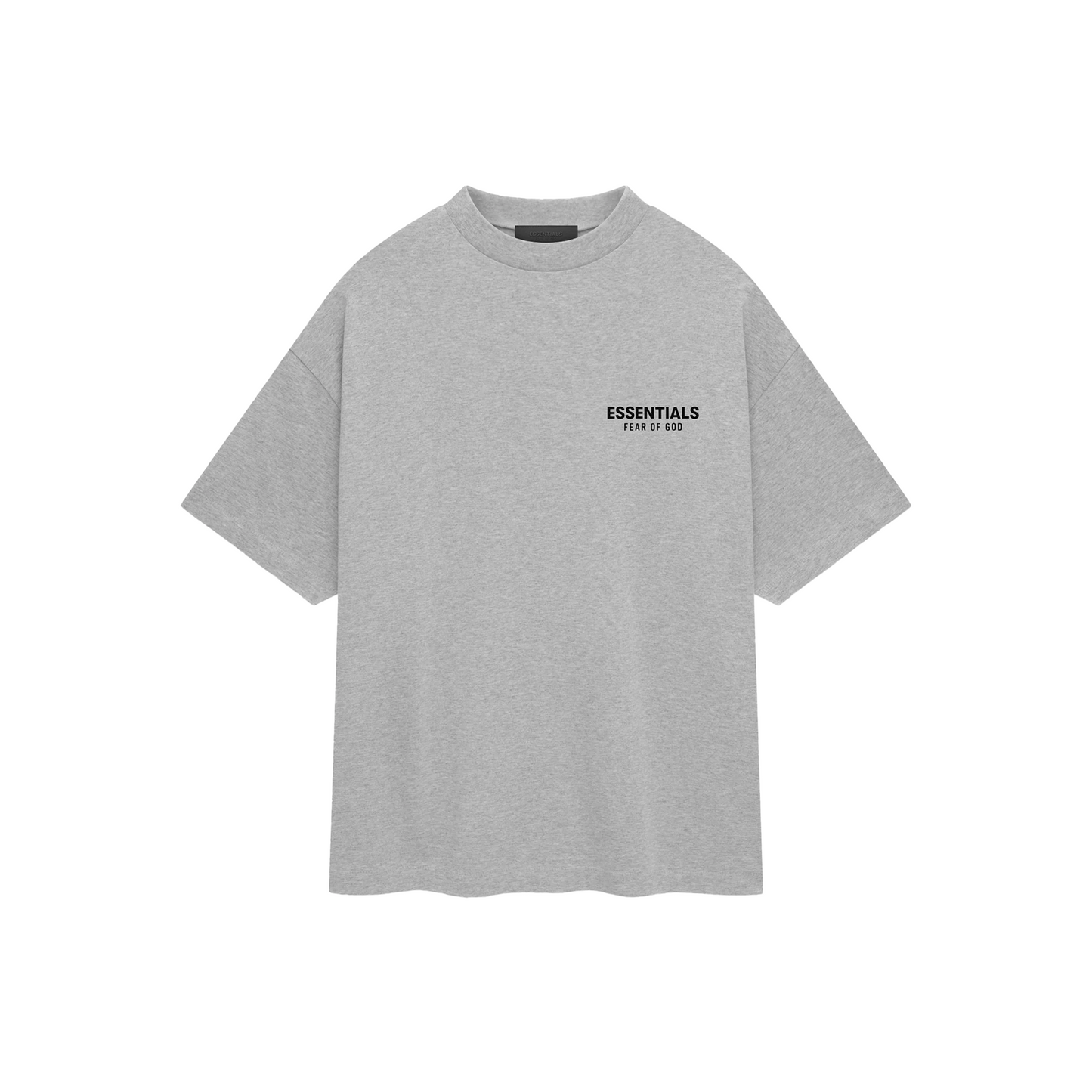 Fear of God Essentials Core Logo Jersey Crewneck Tee Light Heather Grey (FW24)