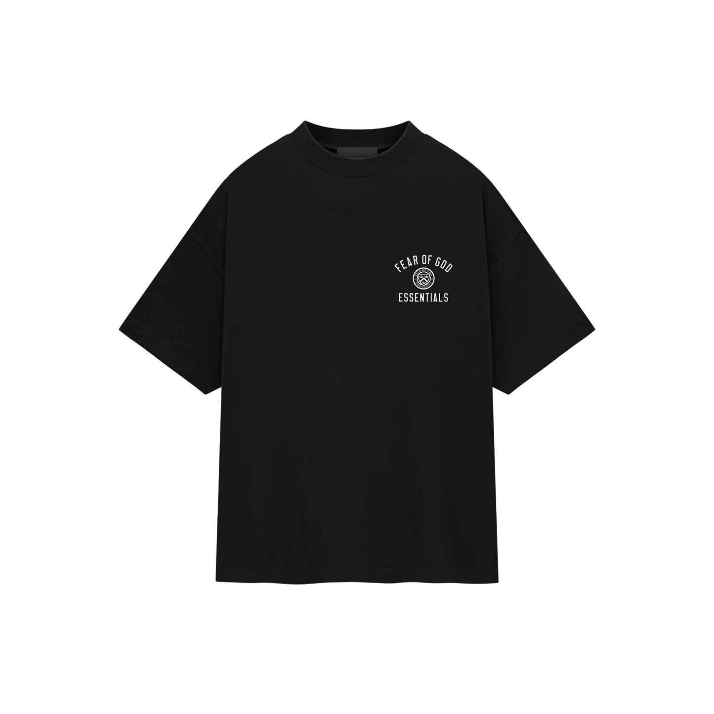 Fear of God Essentials Crest Logo Jersey Crewneck Tee Black (FW24)