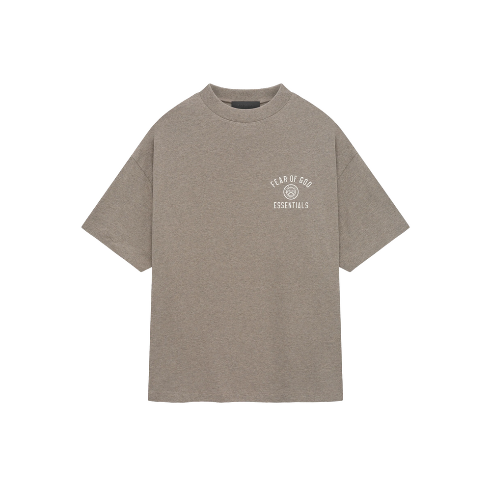 Fear of God Essentials Crest Logo Jersey Crewneck Tee Heather Grey (FW24)