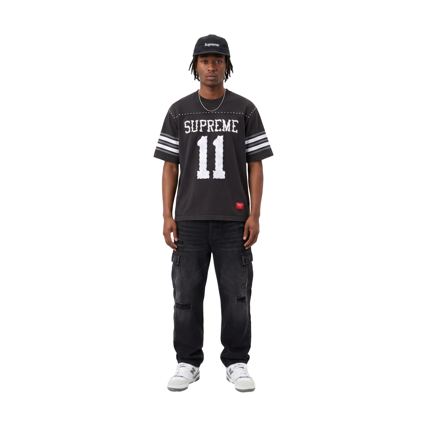 Supreme Studded Short Sleeved Football Tee Black (SS26)