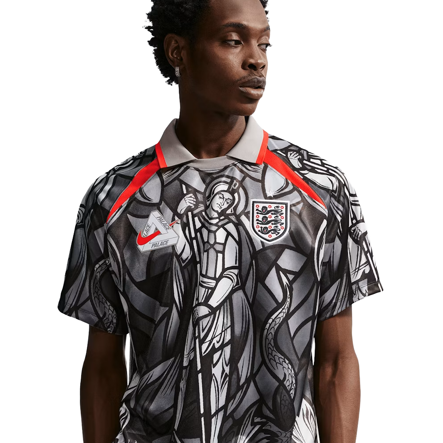 Nike x Palace England Dri-FIT Football Jersey Pewter Grey/Bright Crimson (SS26)