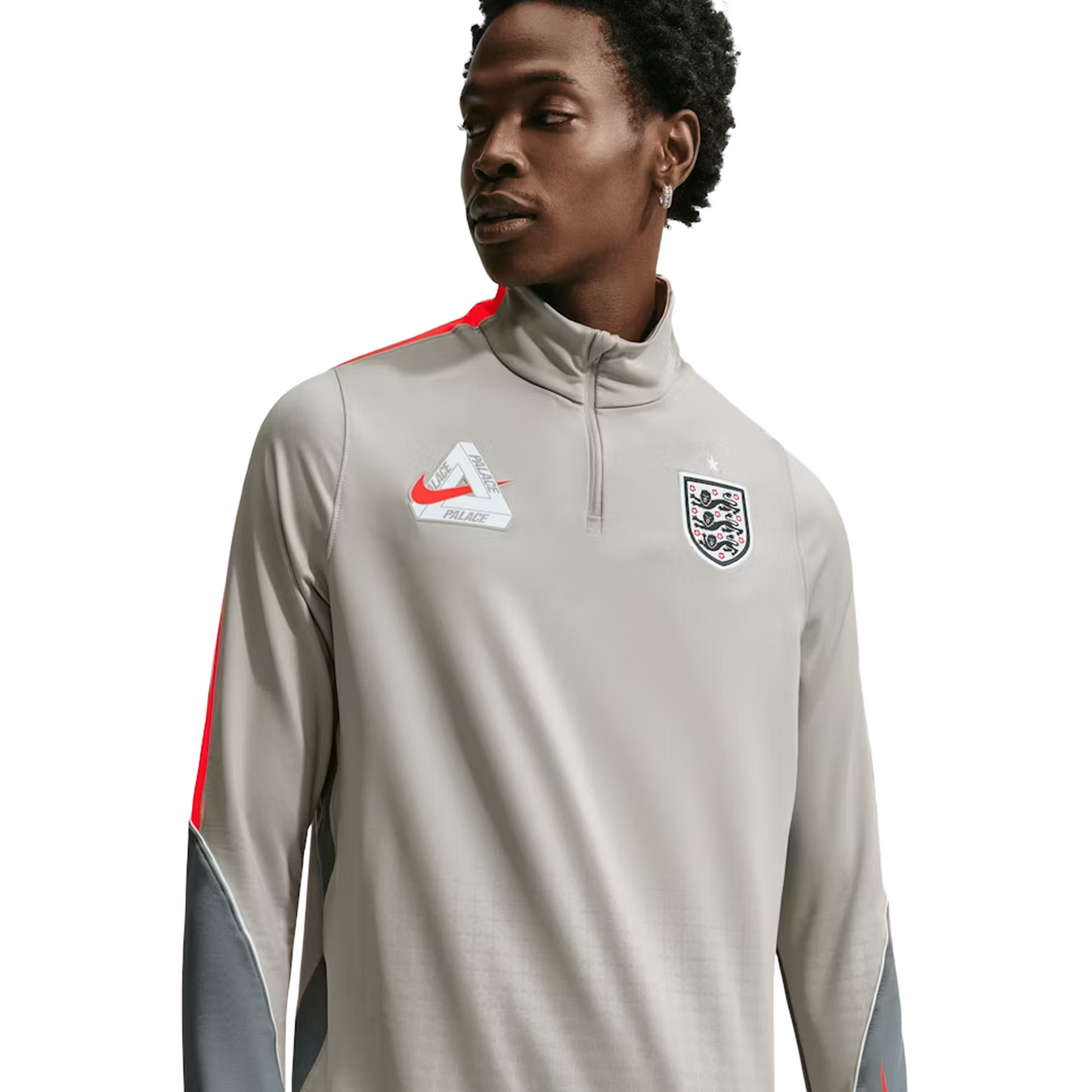 Nike x Palace England Dri-FIT Strike Drill Top Pewter Grey/Cool Grey/Bright Crimson (SS26)