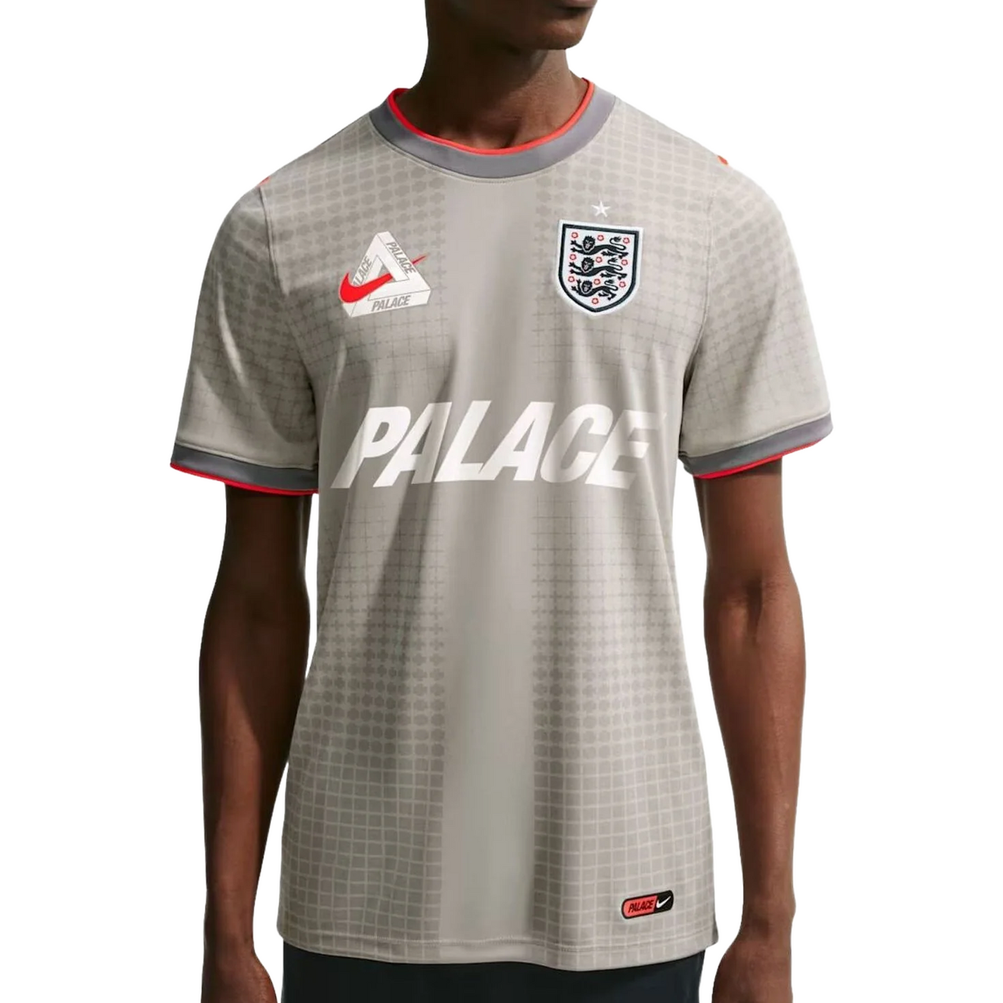 Nike x Palace England Dri-FIT Academy Pro Short Sleeve Football Top Pewter Grey/Bright Crimson (SS26)