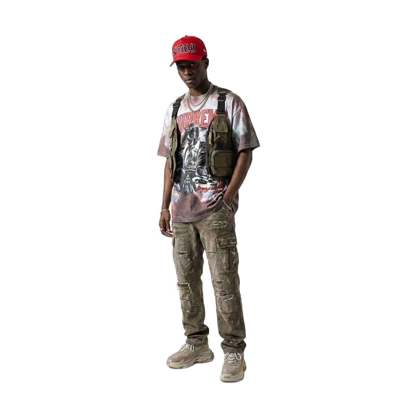 Supreme Sharp Spellout Adjustable New Era Cap Red (FW25)