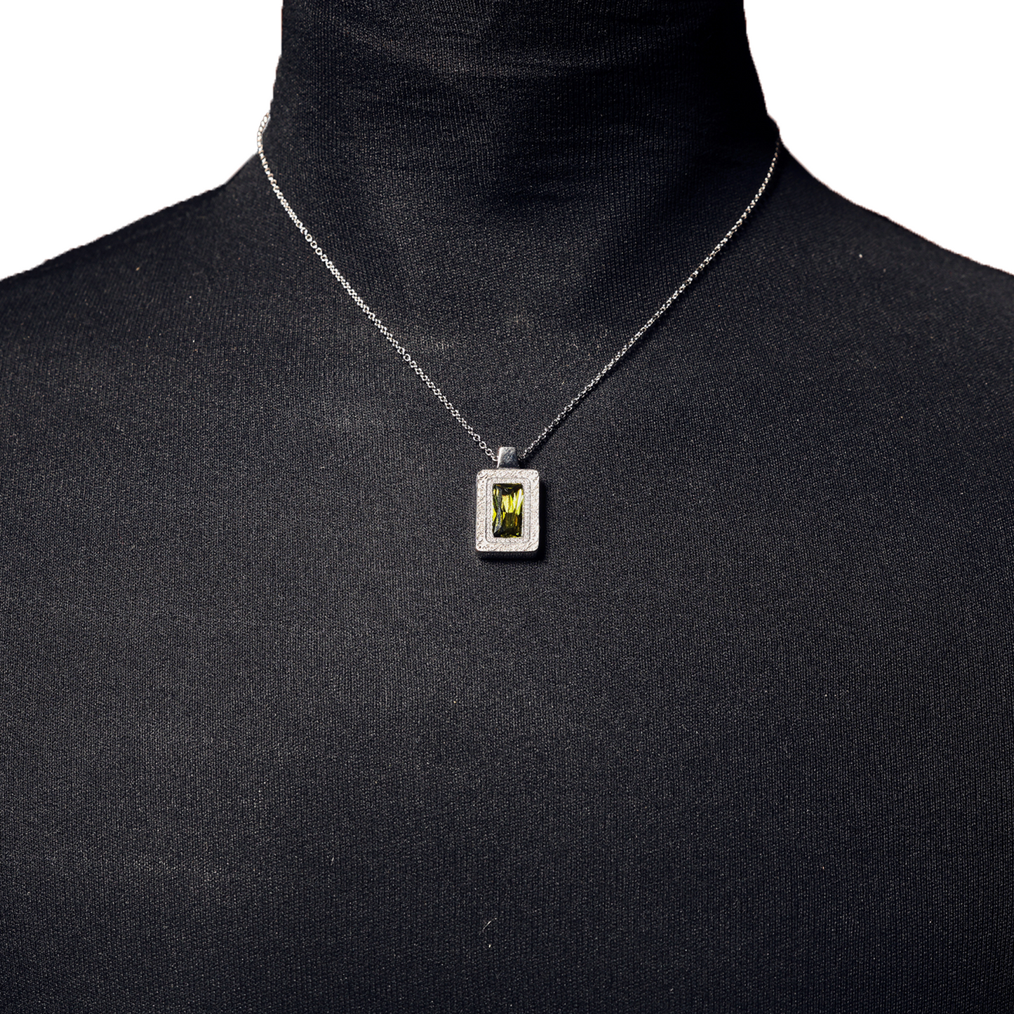 EK Collection Crown Jewel Necklace Silver/Green (SS25)