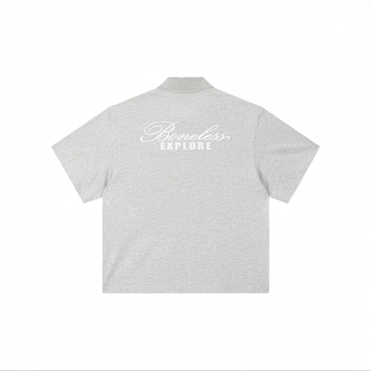 BONELESS Floral Logo Explore Print Shirt Light Grey (SS26)