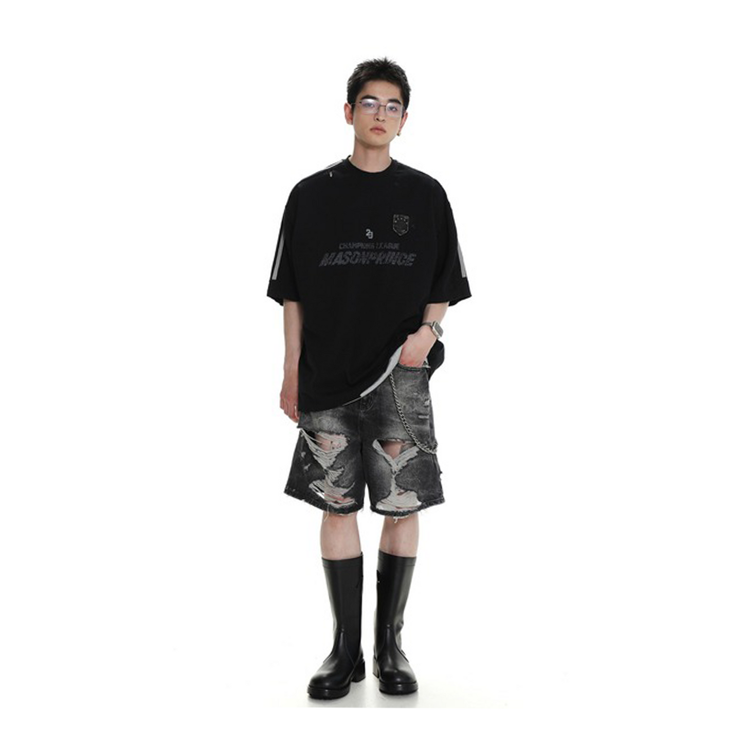 MASONPRINCE Stripe Champion League Tee Black (SS24)