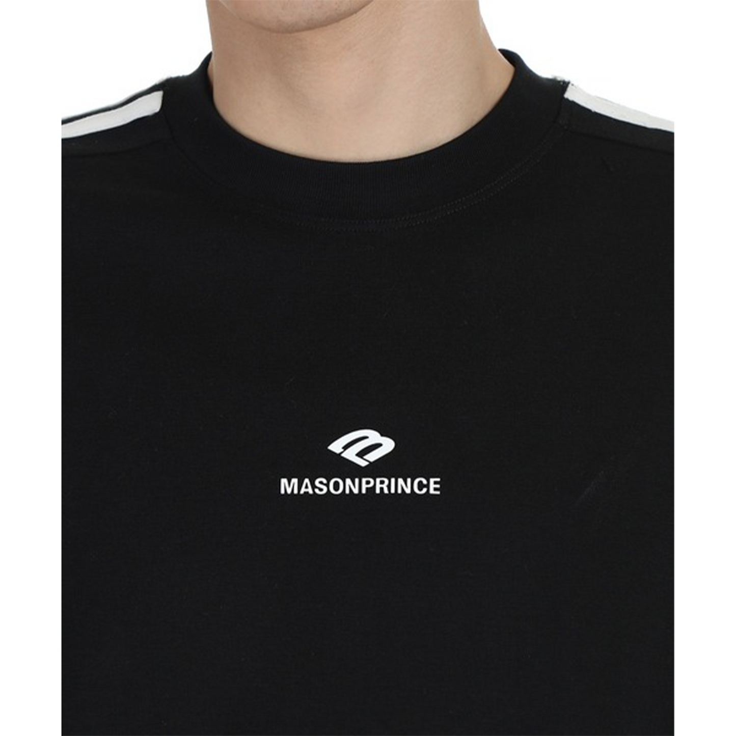 MASONPRINCE Stripe Logo Tee Black