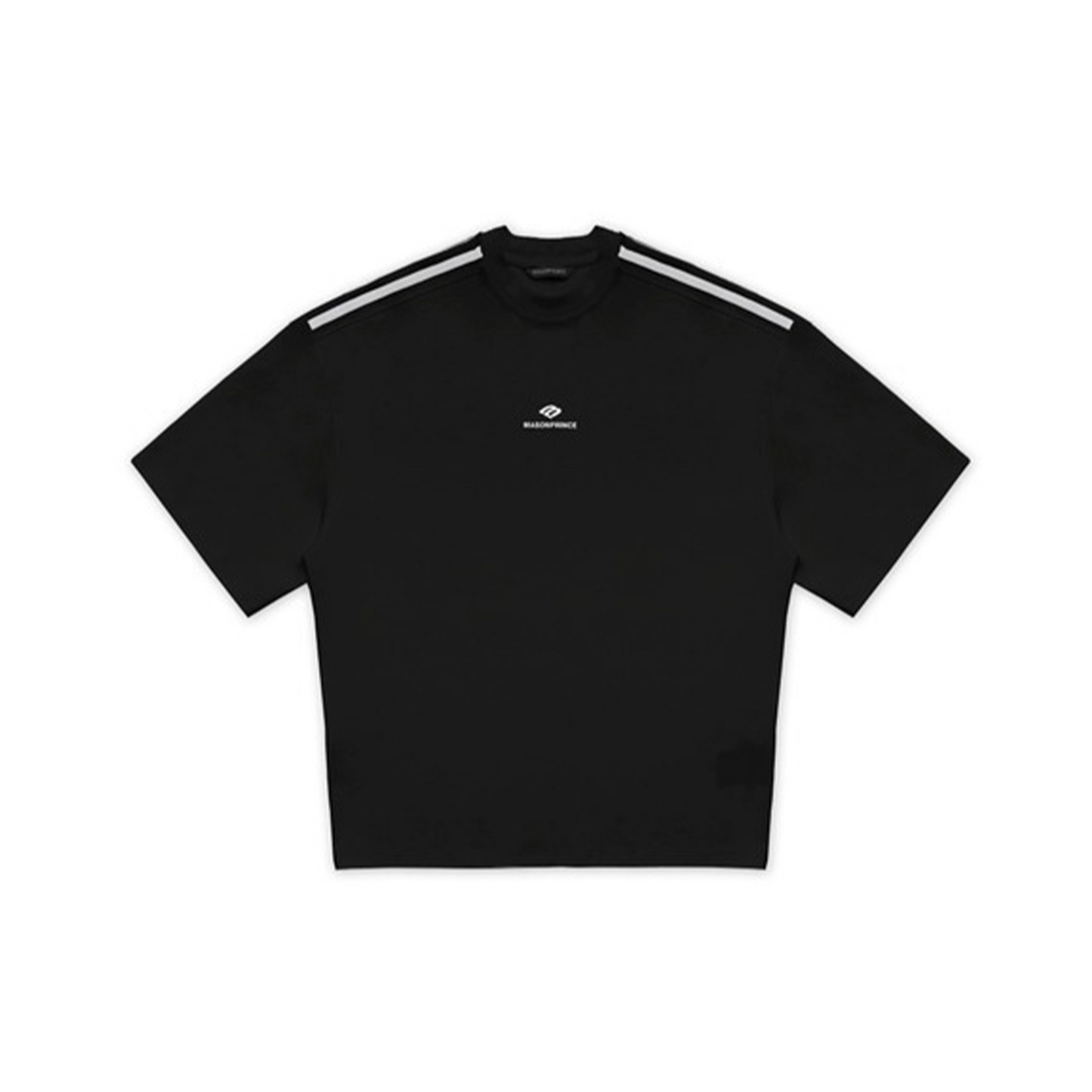 MASONPRINCE Stripe Logo Tee Black