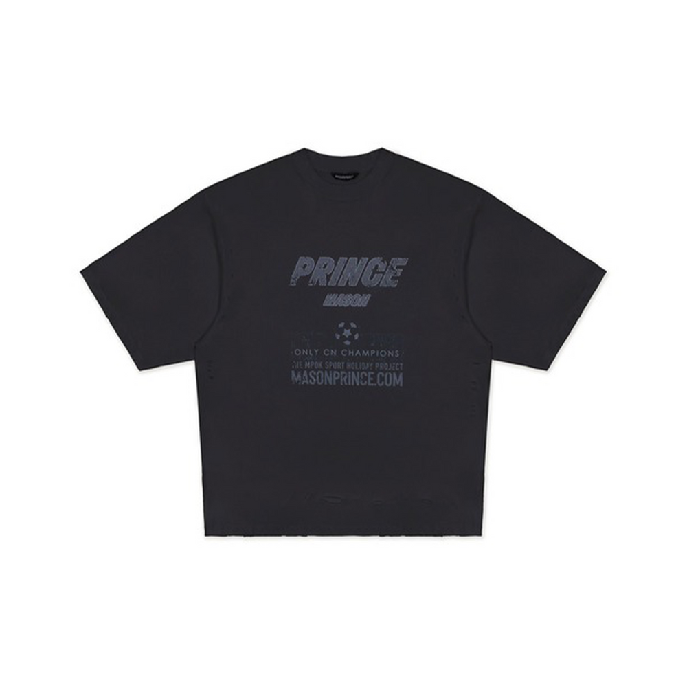 MASONPRINCE Football Washed Damaged Tee Iron Grey