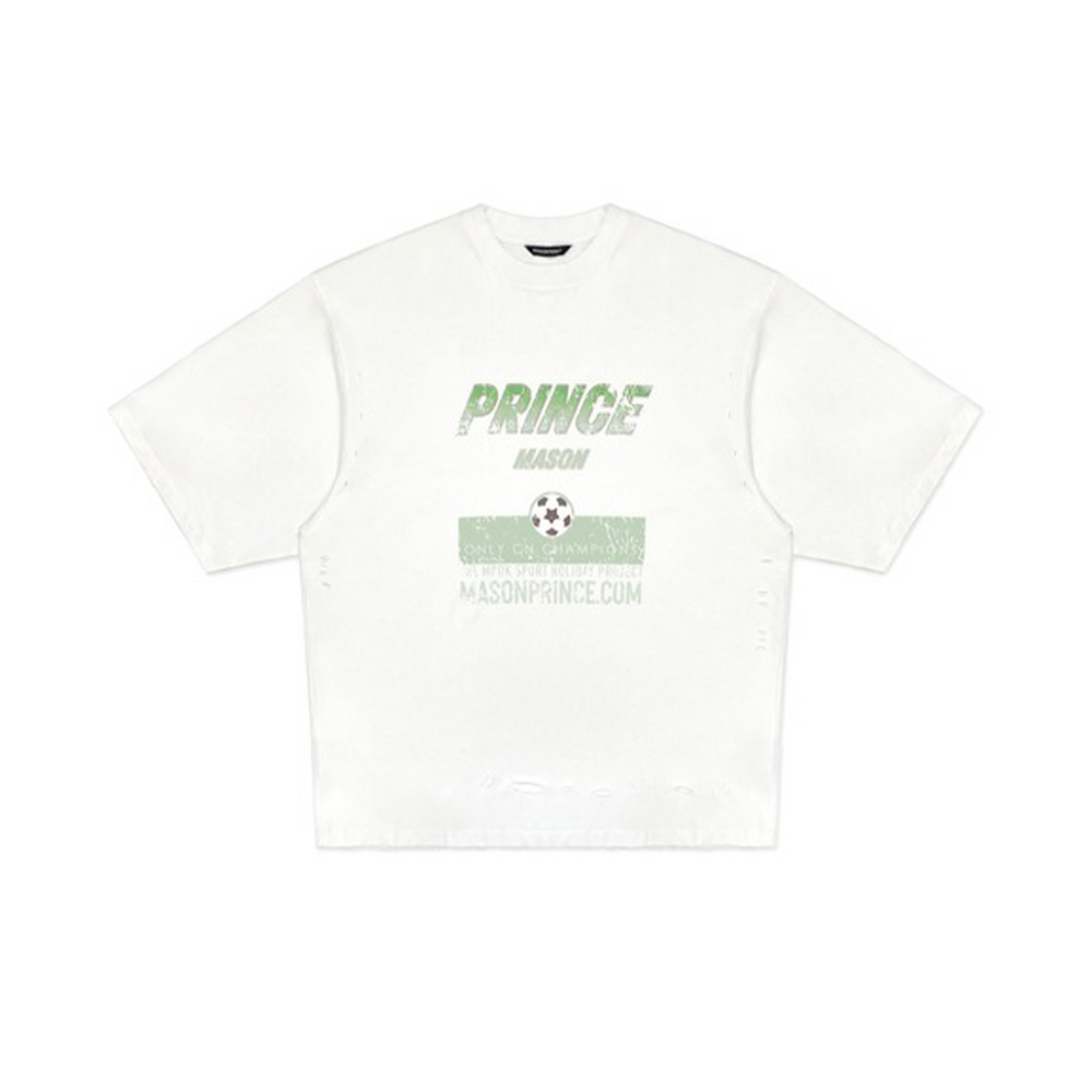 MASONPRINCE Football Washed Damaged Tee White