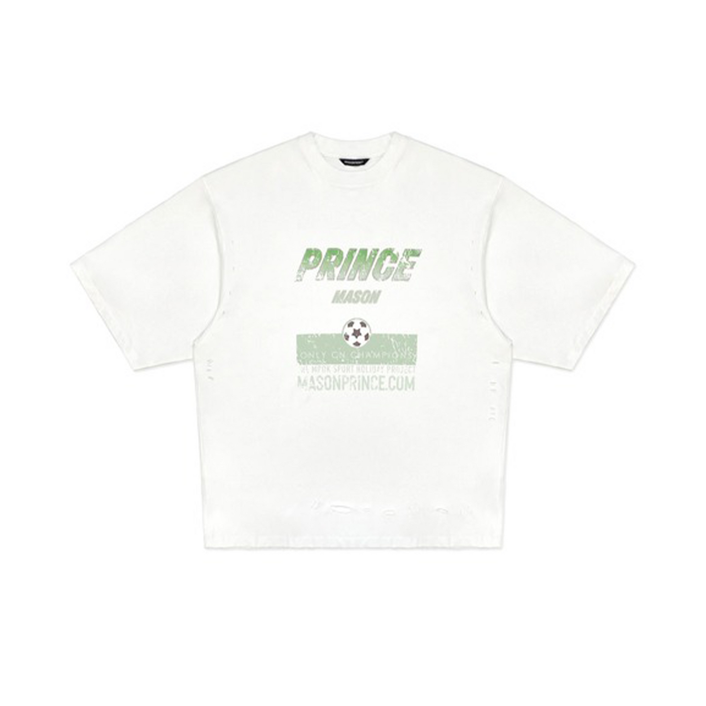 MASONPRINCE Football Washed Damaged Tee White