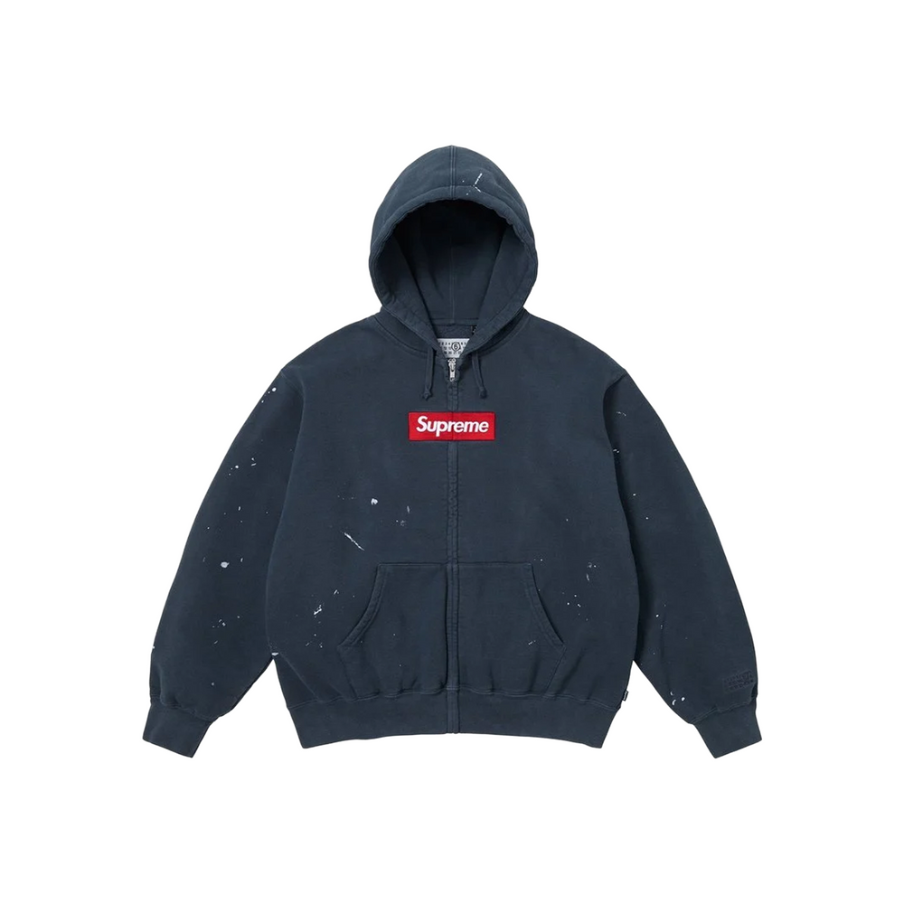 Supreme® / MM6 Maison Margiela Box Logo Zip Up Hoodie Navy (SS26)