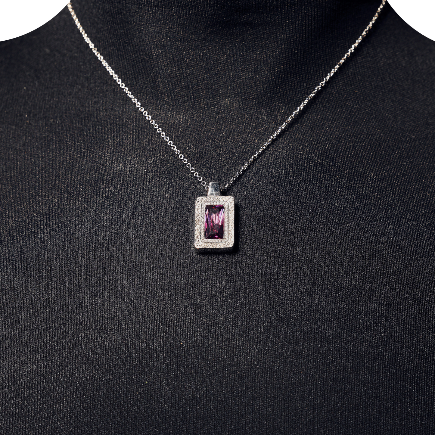 EK Collection Crown Jewel Necklace Silver/Purple (SS25)