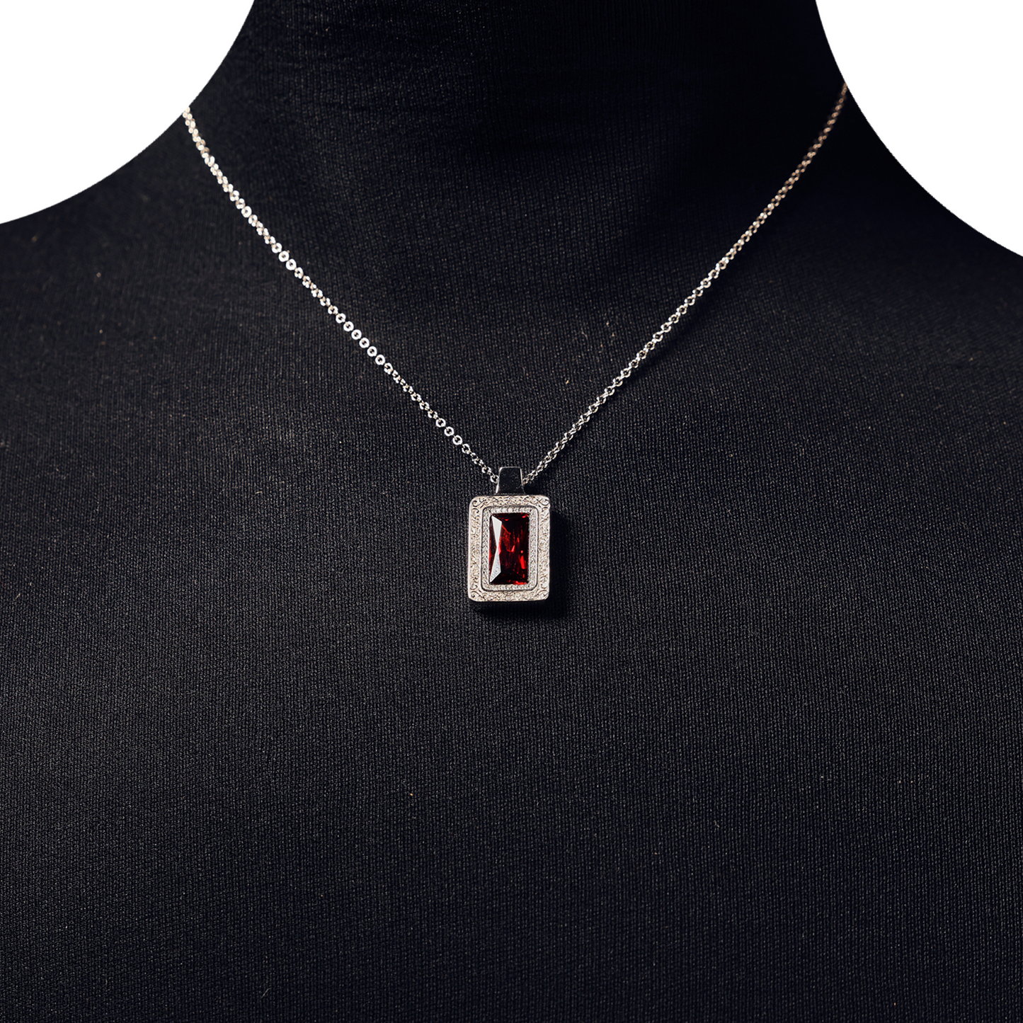 EK Collection Crown Jewel Necklace Silver/Red (SS25)