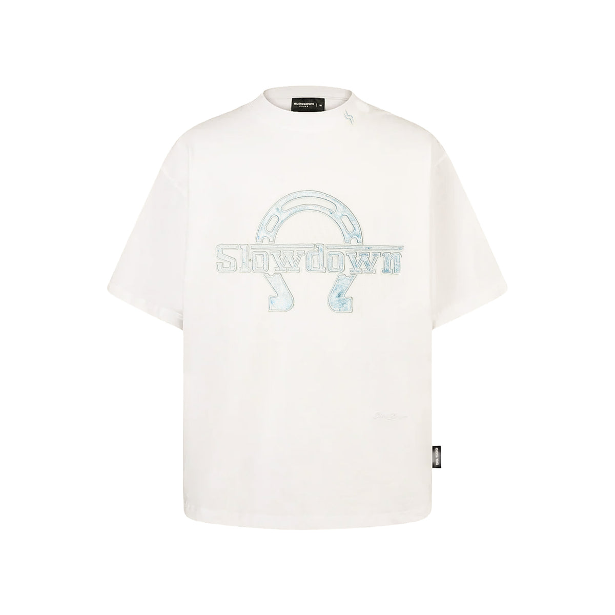 SLOWDOWN Equine Shoe Tee White (SS26) - Secret Edition
