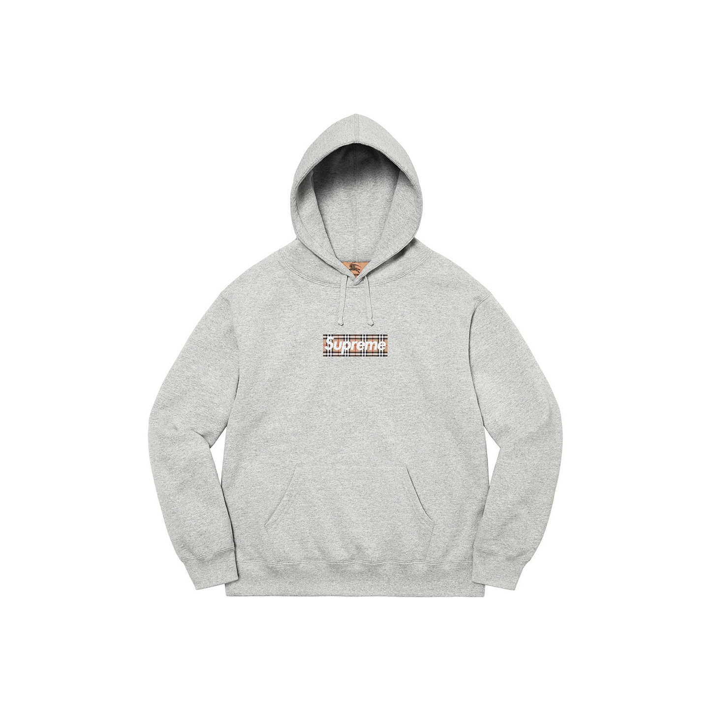 Supreme x Burberry Box Logo Hoodie Sweatshirt Heather Grey (SS22)