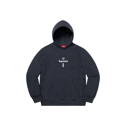 Supreme Cross Box Logo Hoodie Sweatshirt Black (FW20)