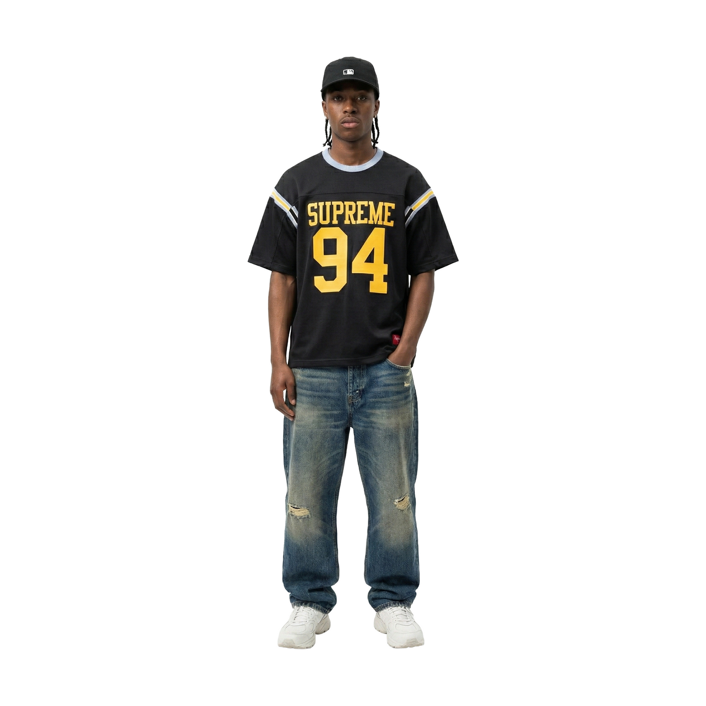 Supreme Split Short Sleeved Football Tee Black (SS25)