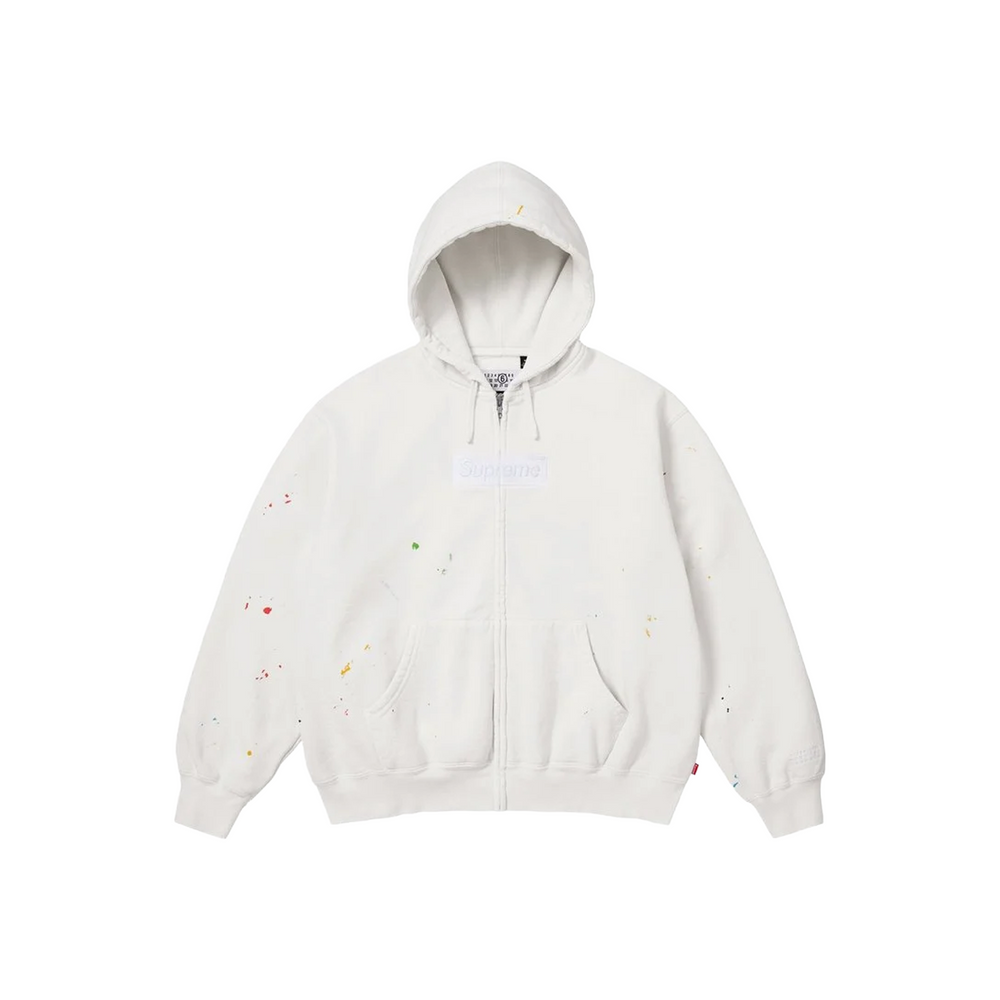Supreme® / MM6 Maison Margiela Box Logo Zip Up Hoodie White (SS26)