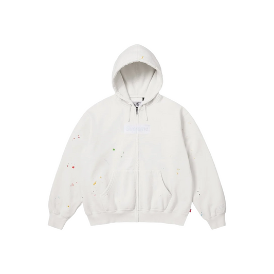 Supreme® / MM6 Maison Margiela Box Logo Zip Up Hoodie White (SS26)