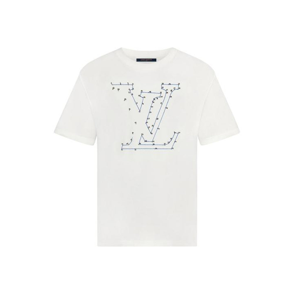 Louis Vuitton LV Stitch Print and Embroidered Tee White