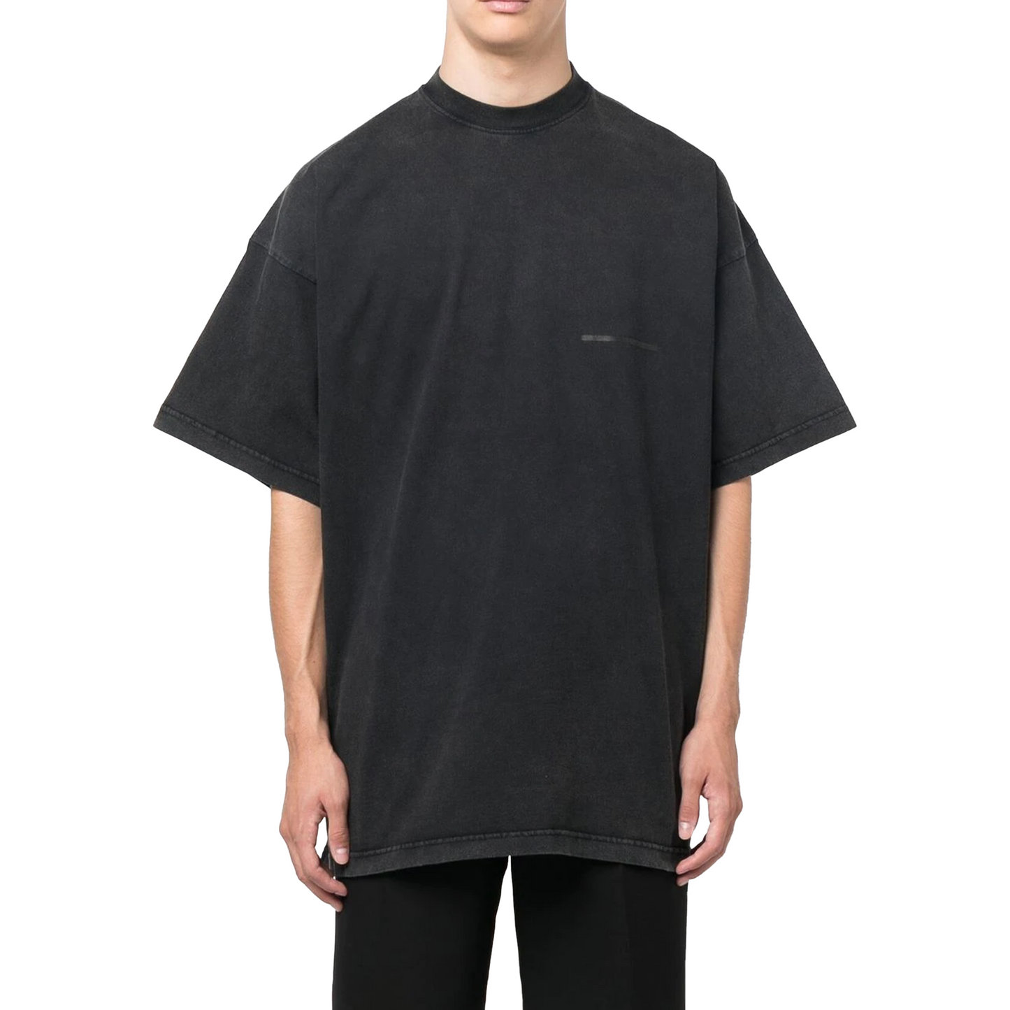 BALENCIAGA ストライク1917 オーバーサイズTシャツ ブラック BALENCIAGA Oversized Strike 1917 Print Tee Faded Black