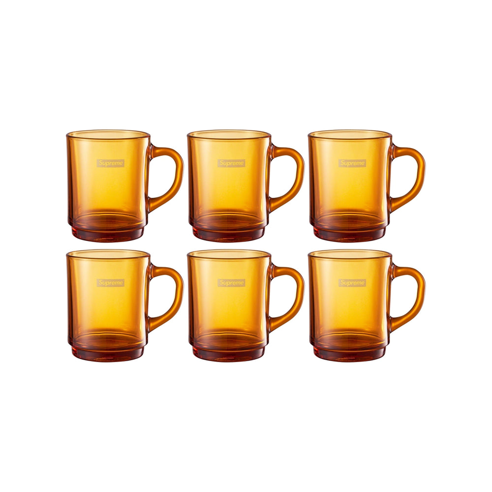 Supreme Duralex Glass Mugs Set of 6 Amber (SS23)