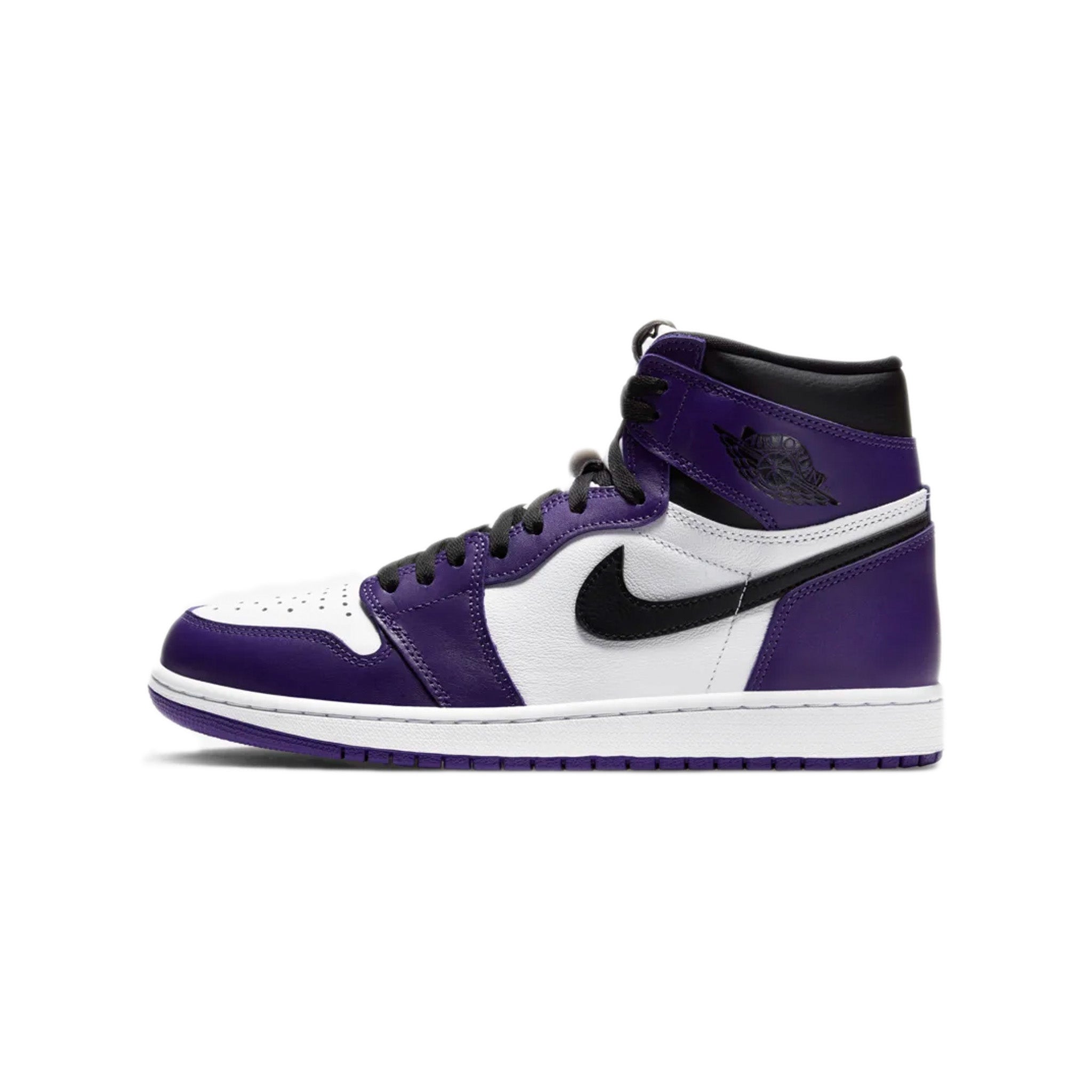 The purple best sale and white jordans