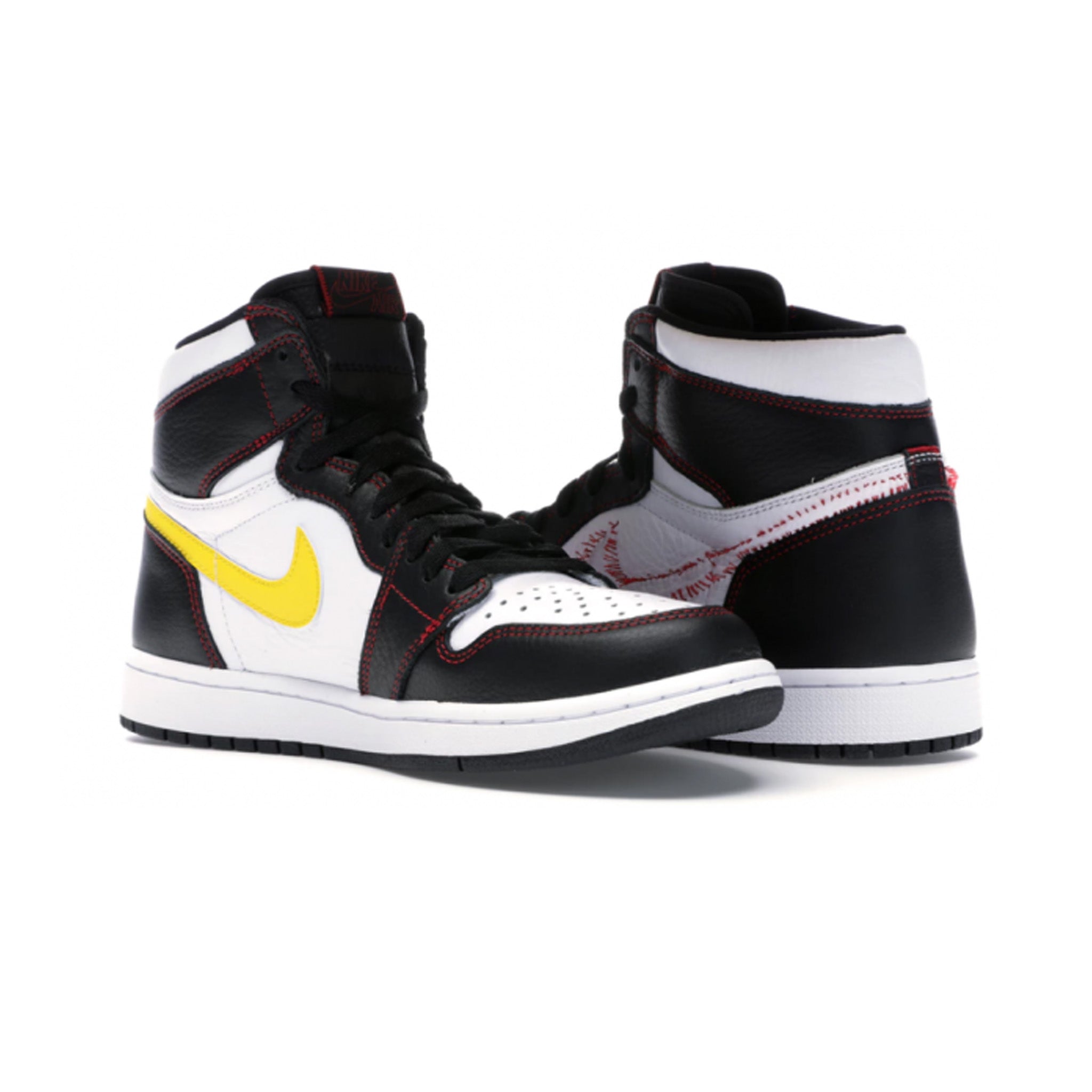 Jordan 1 retro high defiant white black gym outlet red