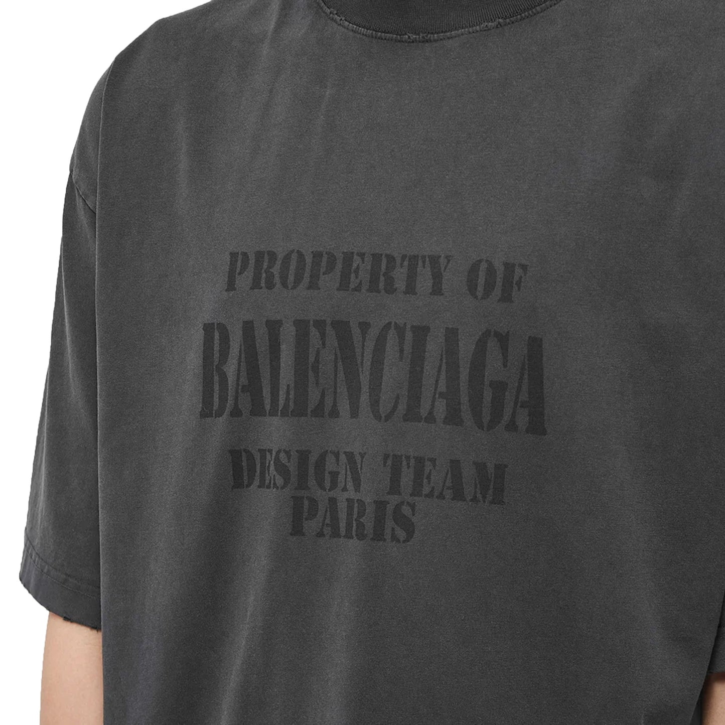 Balenciaga Property Of Oversized Logo Tee Washed Black