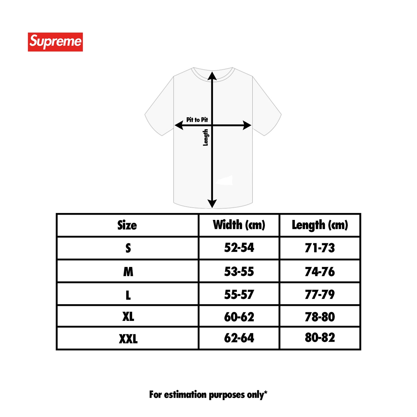 Supreme Fronts Tee White