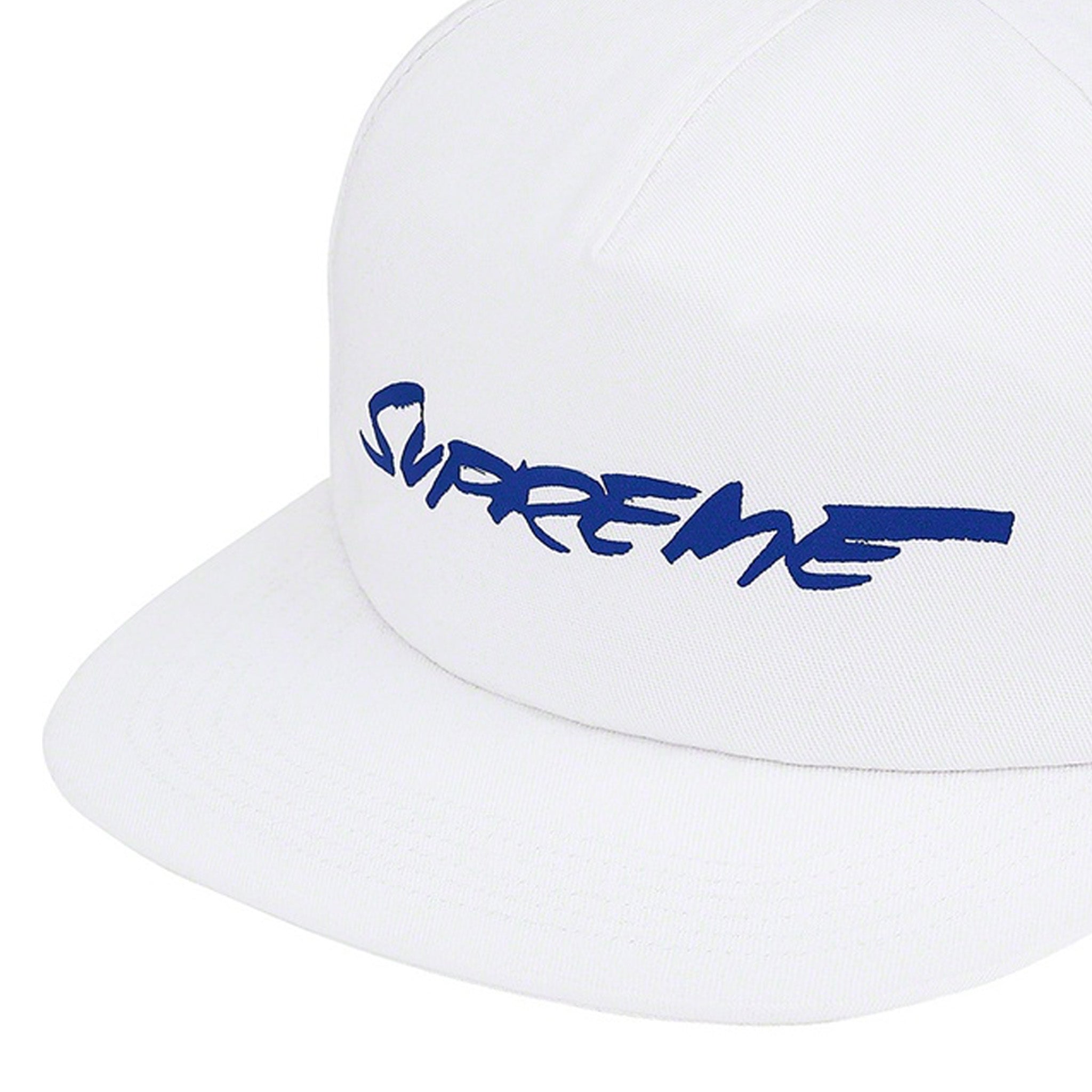 Supreme Futura Logo 5-Panel Cap White – STEALPLUG KL