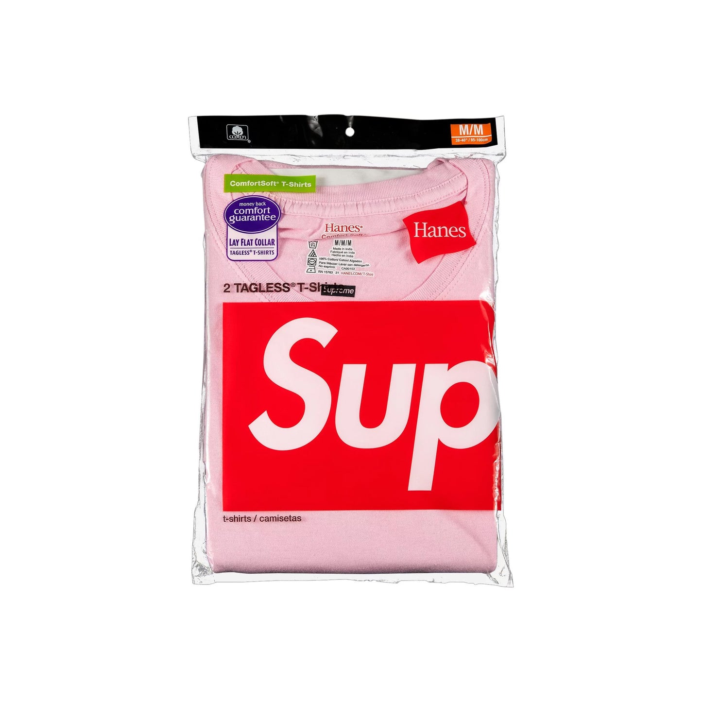 Supreme x Hanes Tagless Tees 2 Pack Pink (FW21)